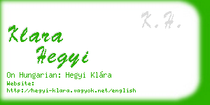 klara hegyi business card
